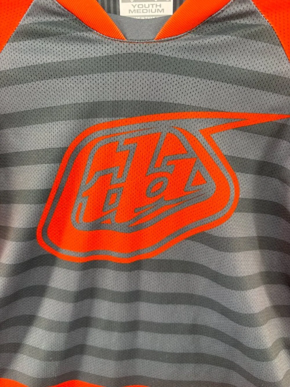 Troy Lee Designs Youth M MTB Bike Jersey Orange Gray Motocross BMX